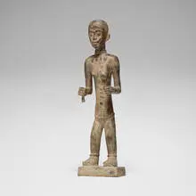 West African, Standing female figure, bronze