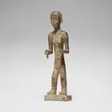 West African, Standing female figure, bronze