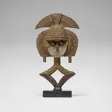 Kota, Mbulu Ngulu reliquary guardian figure, carved wood, brass
