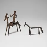 Dogon, Equestrian figure and horse, iron
