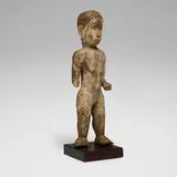 Ibibio, Ekong society marionette, carved wood, kaolin