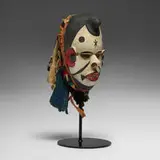 Igbo, Agbogbo Mmuo (white spirit or maiden) mask, painted wood, cloth
