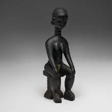 Mende, Seated female figure, carved wood