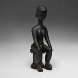 Mende, Seated female figure, carved wood