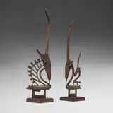 Bamana, Chi Wara (antelope headdresses), pair, carved wood