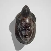 Baule, Mblo portrait mask, carved wood