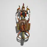 Guro, Janus mask, painted and carved wood, plant fiber