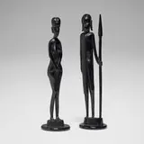 East African, Figures, set of two, c. 1945, carved ebony