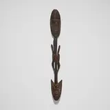 Sepik River, Suspension hook figure, carved wood