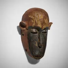 Makua, Monkey mask, fire-darkened carved wood