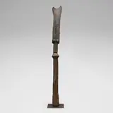Felix Gogo, House post with lizard and breasts, carved wood