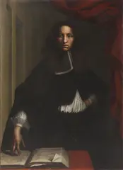 Untitled by Francesc Ribalta, his right hand resting on a book oil on canvas 133 x 95cm, sold Jun 2024