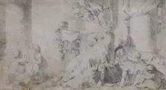 Untitled by Charles-Nicolas Cochin, pencil 7 x 13cm, sold Jun 2024