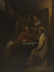 Joos van Craesbeeck, Untitled, Figures smoking in a tavern interior oil on canvas 52 x 40cm