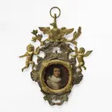 Gonzales Coques, Untitled, in a striped doublet with a lace ruff oil on copper