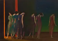 Arthur Bowen Davies, Isadora Duncan Dancers, oil on canvas