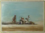 David Philip Levine, Beach Scene, pastel on paper