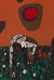 Robert Gwathmey, Man picking cotton, oil on canvas
