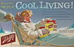 Schlitz beer advertisement by Haddon Sundblom, Watercolor and gouache on paper, offered Nov 2010