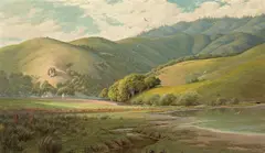 Jack Wisby, Farm at the base of the hills, Marin; Fence and rolling hills, Marin (a pair), first