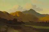 Gustave F. Liljestrom, Mountains in sun and shadows, oil on canvas