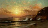 Raymond Dabb Yelland, Sunset, Mendocino coast, 1896, oil on canvas