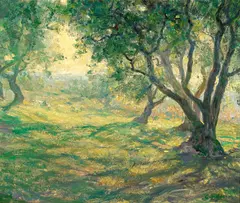 Guy Rose, In the olive orchard (Provençal olive orchard), oil on canvas