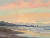 Albert Thomas Derome, Seascape; Clearing storm, evening, south end of Carmel beach, 1939 (a pair)