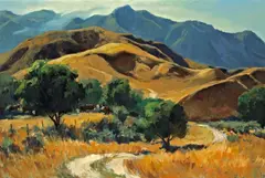 George Gibson, Hills of Santa Clara, oil on board