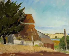 Old barn by Arthur Hill Gilbert, oil on canvas, sold Aug 2010