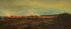 Joseph Dwight Strong, Lava flow, 1888, oil on canvas affixed to board