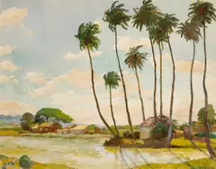 Waipahu by Joseph Henry Sharp, watercolor on paper, sold Aug 2010