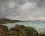 Ambrose McCarthy Patterson, Koko Head view from Black Point, Oahu, oil on canvas