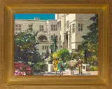 Maurice Logan, Student Union Building, University of California, Berkeley, oil on canvas affixed to board