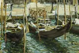 Donald Teague, Along the Molo, Venice; The Piazetta in the rain (a pair)