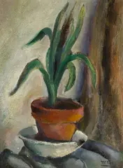 Henry Lee McFee, Potted plant, oil on canvas board