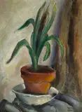 Henry Lee McFee, Potted plant, oil on canvas board