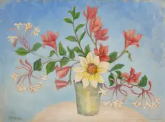 Henrietta Shore, Floral still life, oil on board