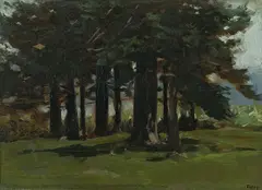 Henry Farny, Stand of trees, 1904, oil on paperboard