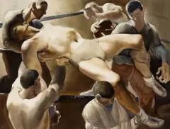 Paul Hull Julian, Boxing match, 1937, watercolor and pencil on paper