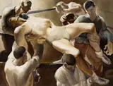 Paul Hull Julian, Boxing match, 1937, watercolor and pencil on paper
