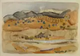 Victor William Higgins, Taos ranch, watercolor and pencil on paper