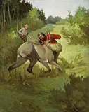 Robert Farrington Elwell, Deer and young Indian, oil on canvas