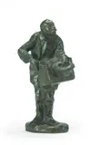 Mahonri Young, Organ grinder, bronze with green patina