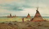 A. D. M. Cooper, Cheyenne camp, 1910, oil on canvas
