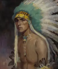 Gray Bartlett, Double Shields, Blackfoot, Browning, Montana, oil on canvas