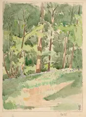 Maurice Denis, Paysage de forêt, 1888, watercolor and pencil on paper