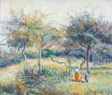 Hughes Claude Pissarro, Le champ de Placy, oil on canvas