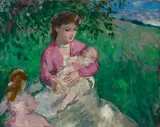 François Gall, Mère et enfants, oil on canvas
