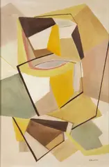 André Beaudin, Abstract composition, oil on canvas